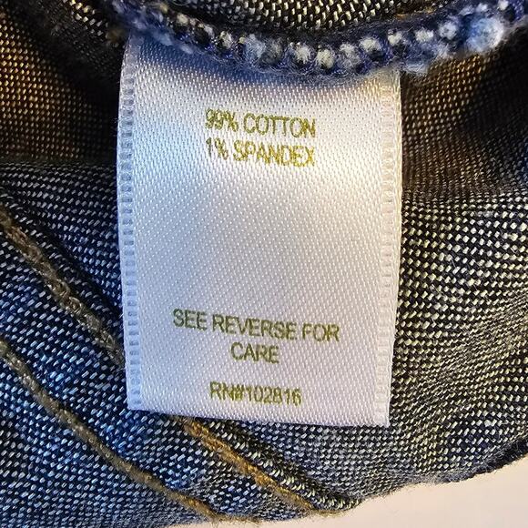 Garnet Hill Denim Jacket Women's 2 Blue Dark Wash Fading Classic Coastal - Picture 6 of 10